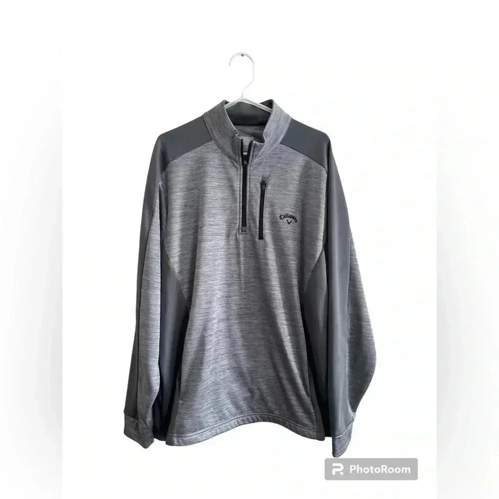 Callaway Quarter Zip Golf Gray Pullover Sweatshirt Mens XL